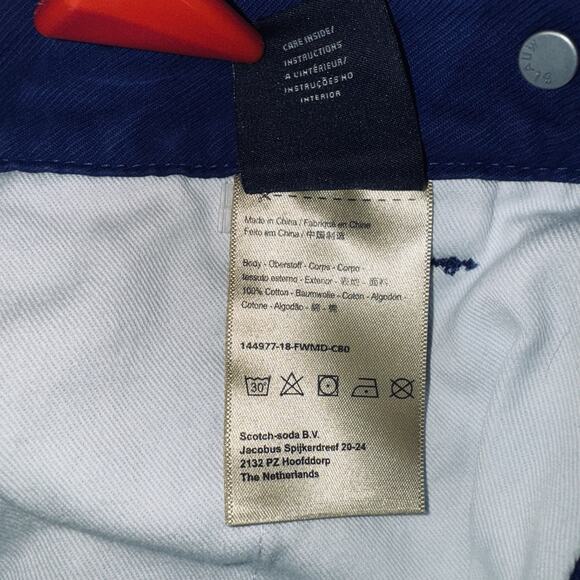 Scotch & Soda 29/32 Blauw Trousers Amsterdam Fold Pants Blue Indigo Stripe Retro - Picture 8 of 10